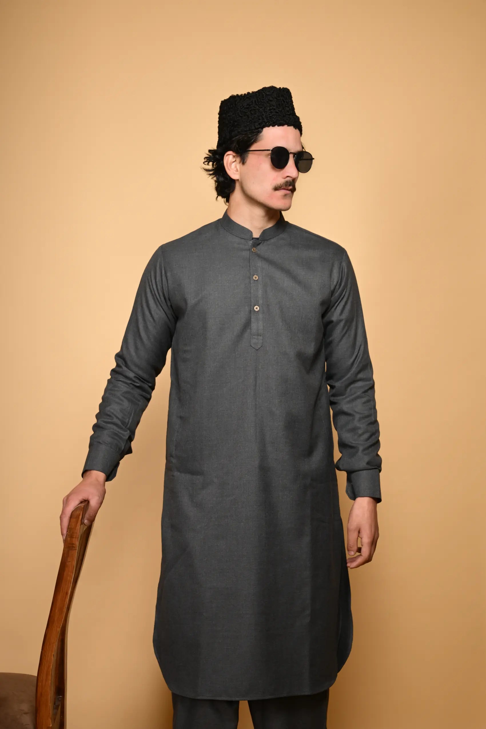 Suf Jakan Dark Grey Kurta Pajama