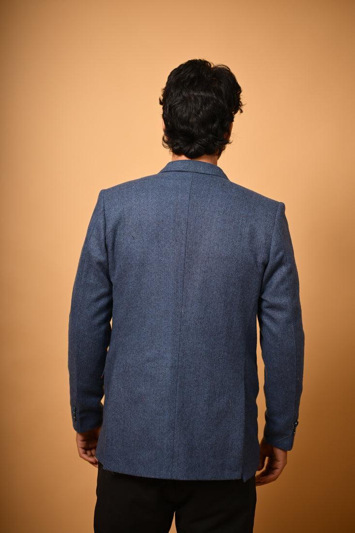 Deep Navy Blue Woollen Blazer