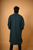baraqah deep teal men winter pheran 