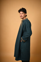 baraqah deep teal men winter pheran 