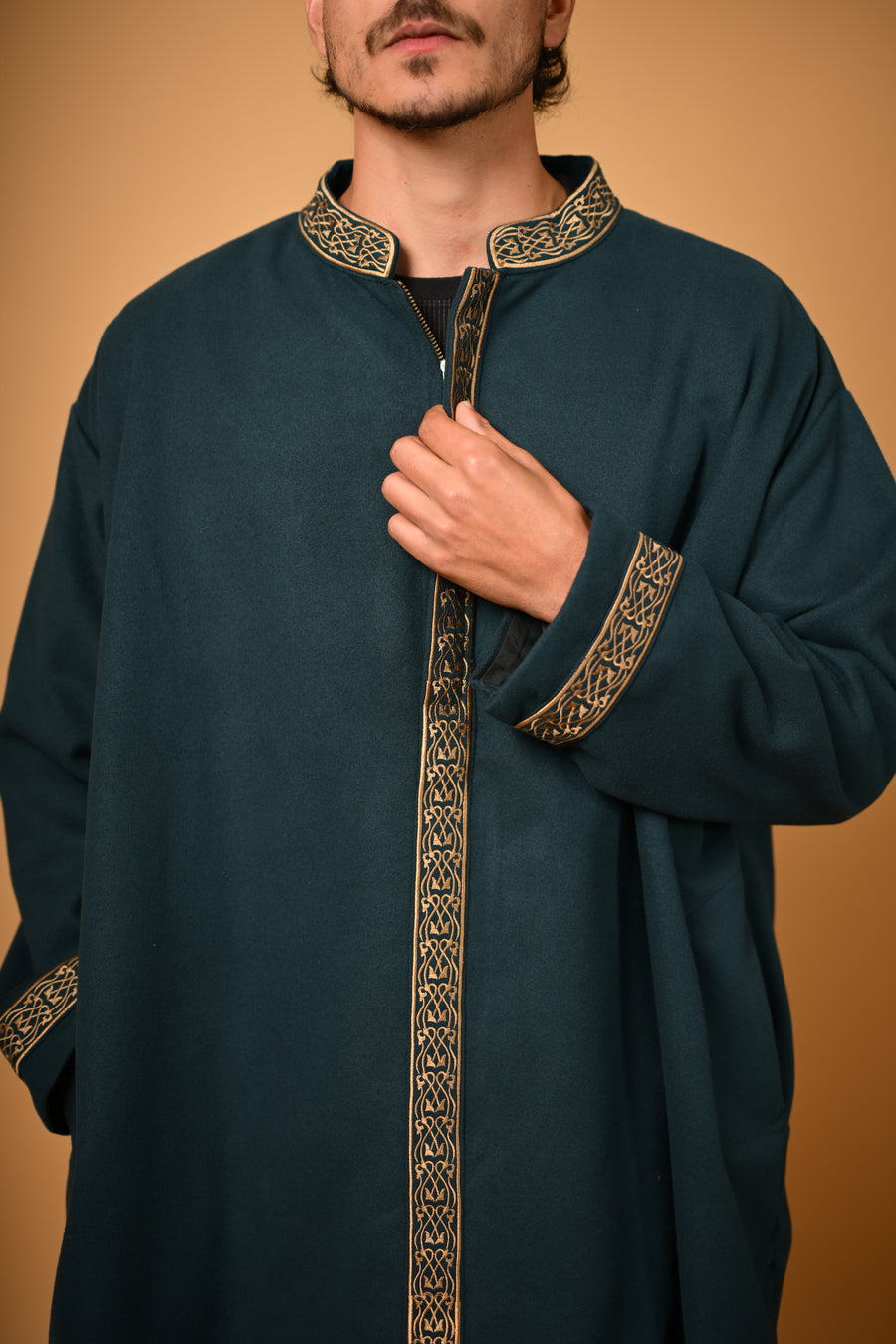 baraqah deep teal men winter pheran 