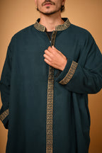 baraqah deep teal men winter pheran 
