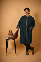 baraqah deep teal men winter pheran 