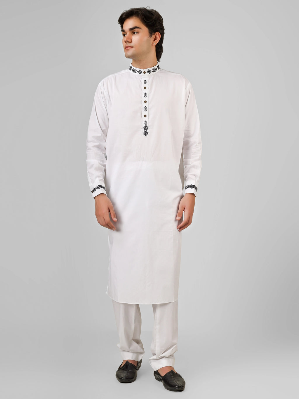 Embroidered White Kurta Pajama