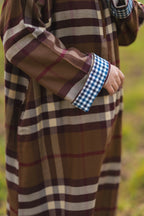 Wine Brown Checked kashmiri Traditional female winter Pheran
