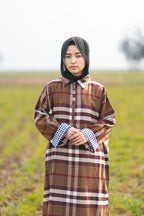Wine Brown Checked kashmiri Traditional female winter Pheran
