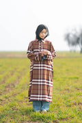 Wine Brown Checked kashmiri Traditional female winter Pheran
