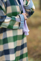 Soft Green Checked kashmiri Traditional female winter Pheran
