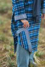 baraqah female blue checked winter pheran 