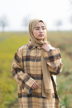Soft Camel Checked kashmiri Traditional female winter  Pheran
