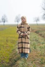 Soft Camel Checked kashmiri Traditional female winter  Pheran
