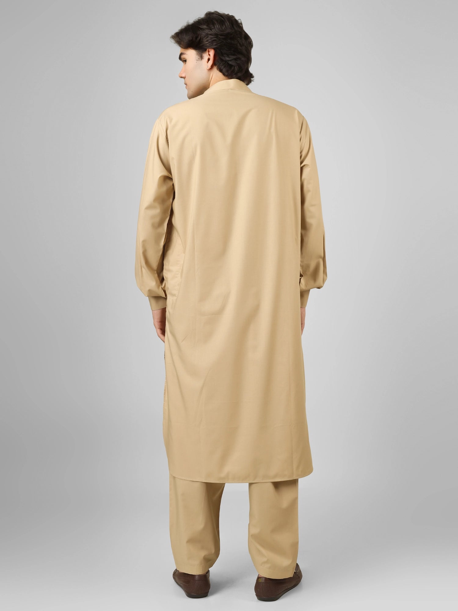 Rasheiq Flax Cream Kameez Shalwar