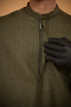 baraqah green micro check gents winter pheran 