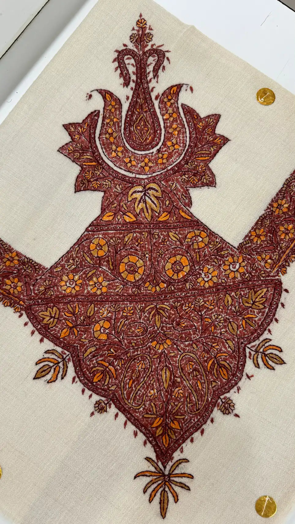 Cashmere Pashmina Hand Embroidered Rumal