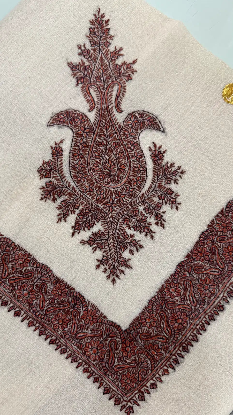 Cashmere Pashmina Hand Embroidered Rumal