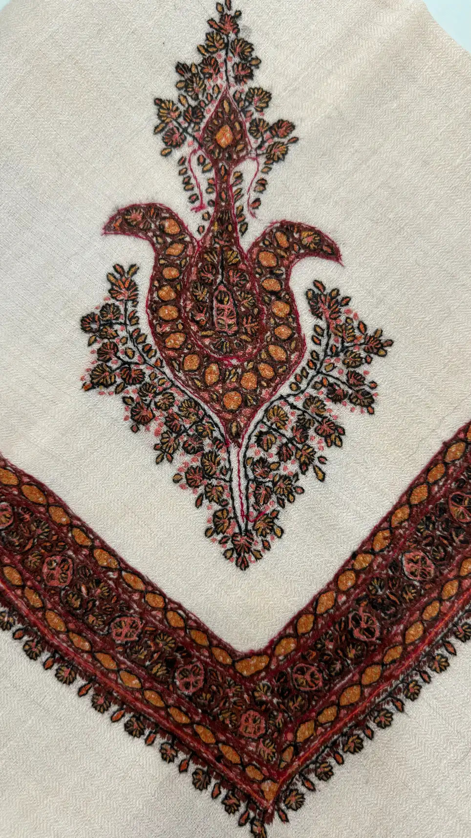 baraqah hand embroided pure pashmina shawl for women 