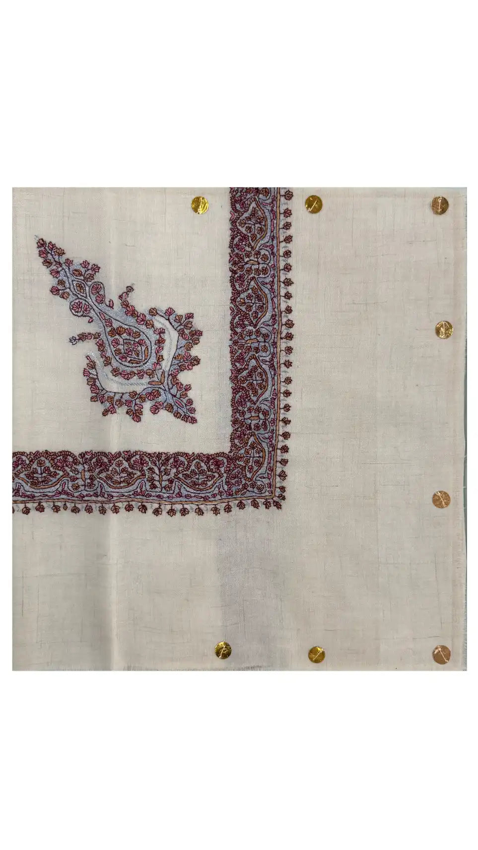 baraqah hand embroided pure pashmina shawl for women 