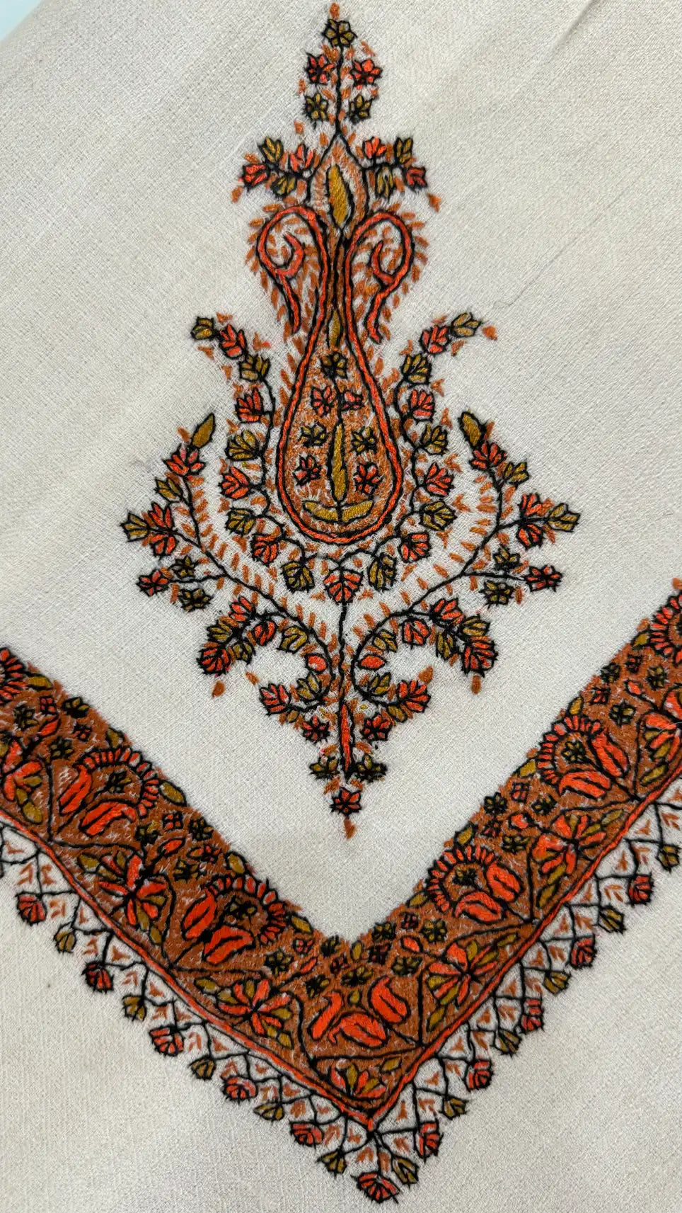 baraqah hand embroided pure pashmina shawl for women 