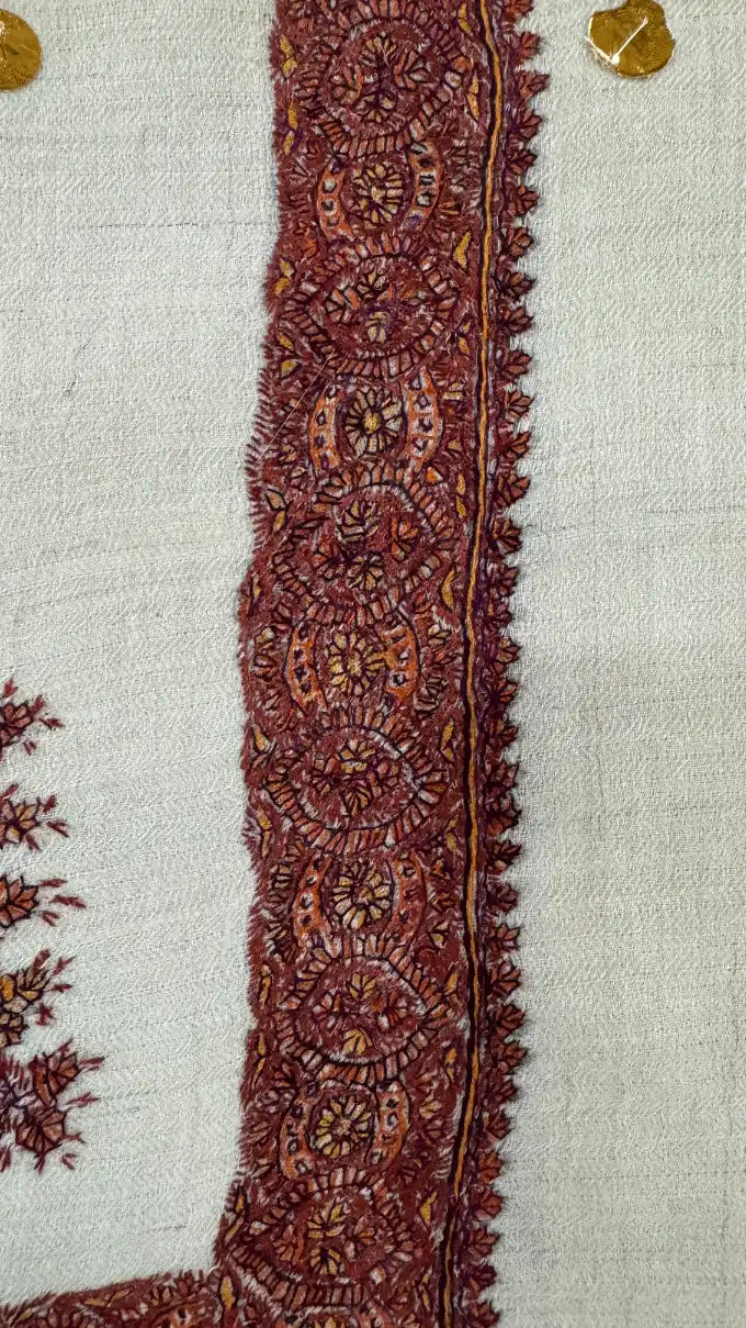 baraqah hand embroided pure pashmina shawl for women 