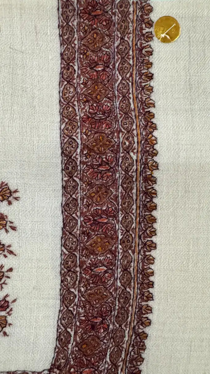 baraqah hand embroided pure pashmina shawl for women 