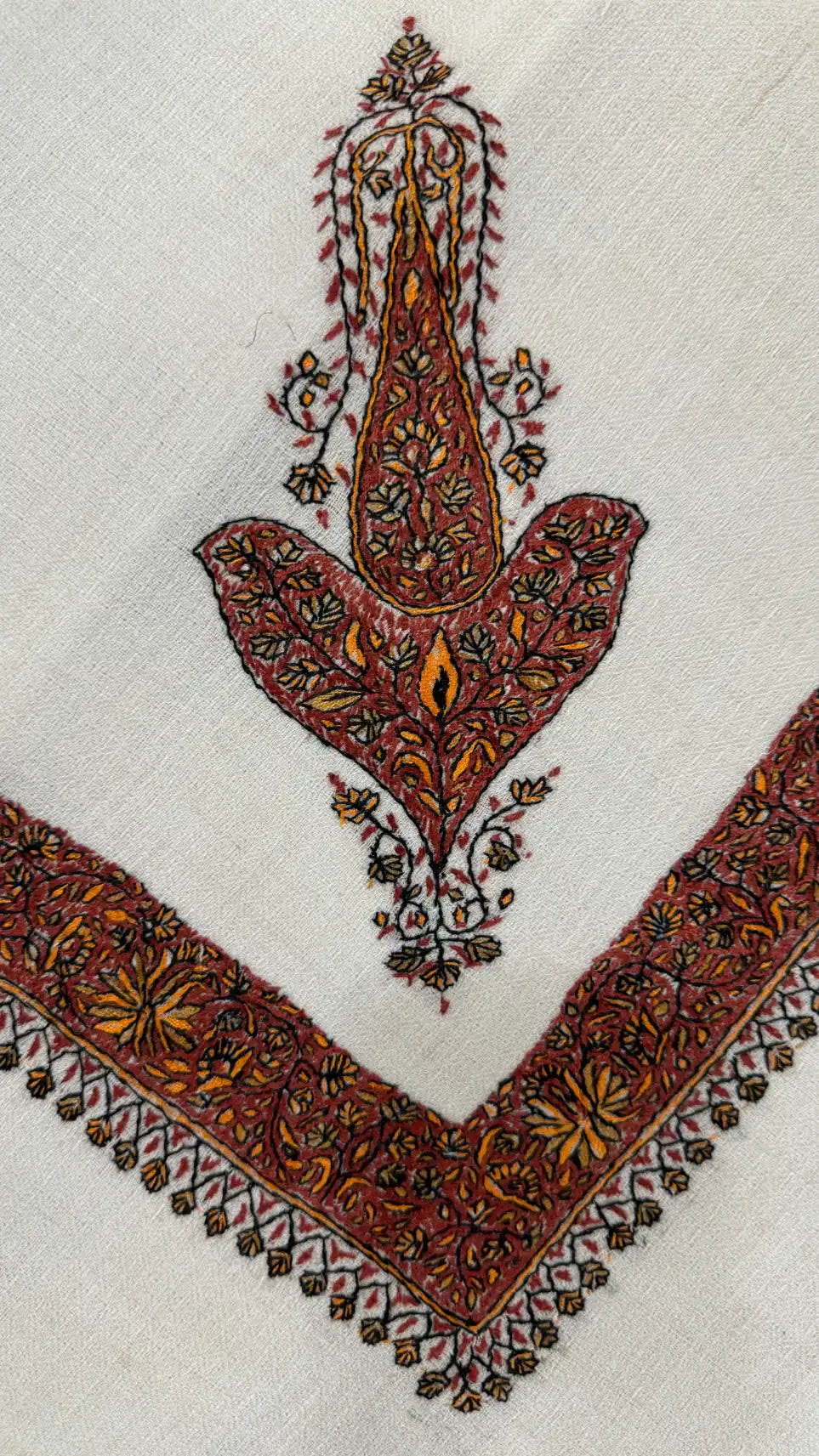 baraqah hand embroided pure pashmina shawl for women 