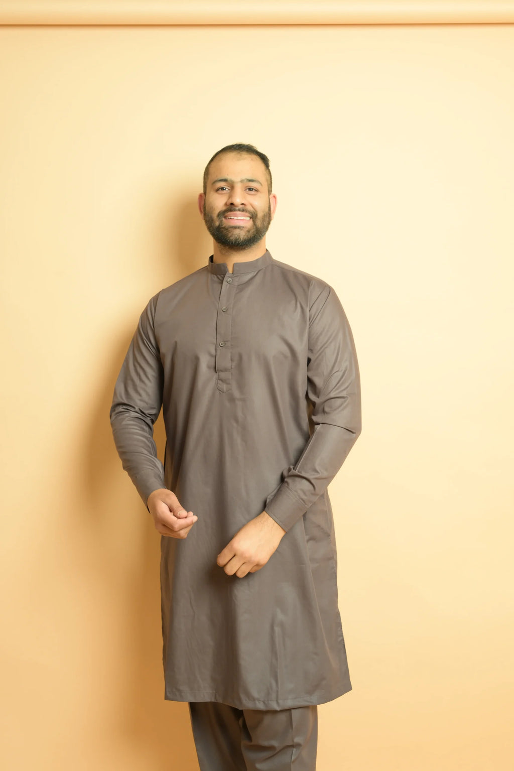 baraqah grey summer kurta pajama for men