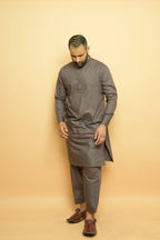 baraqah grey summer kurta pajama for men