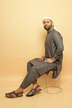 baraqah grey summer kurta pajama for men
