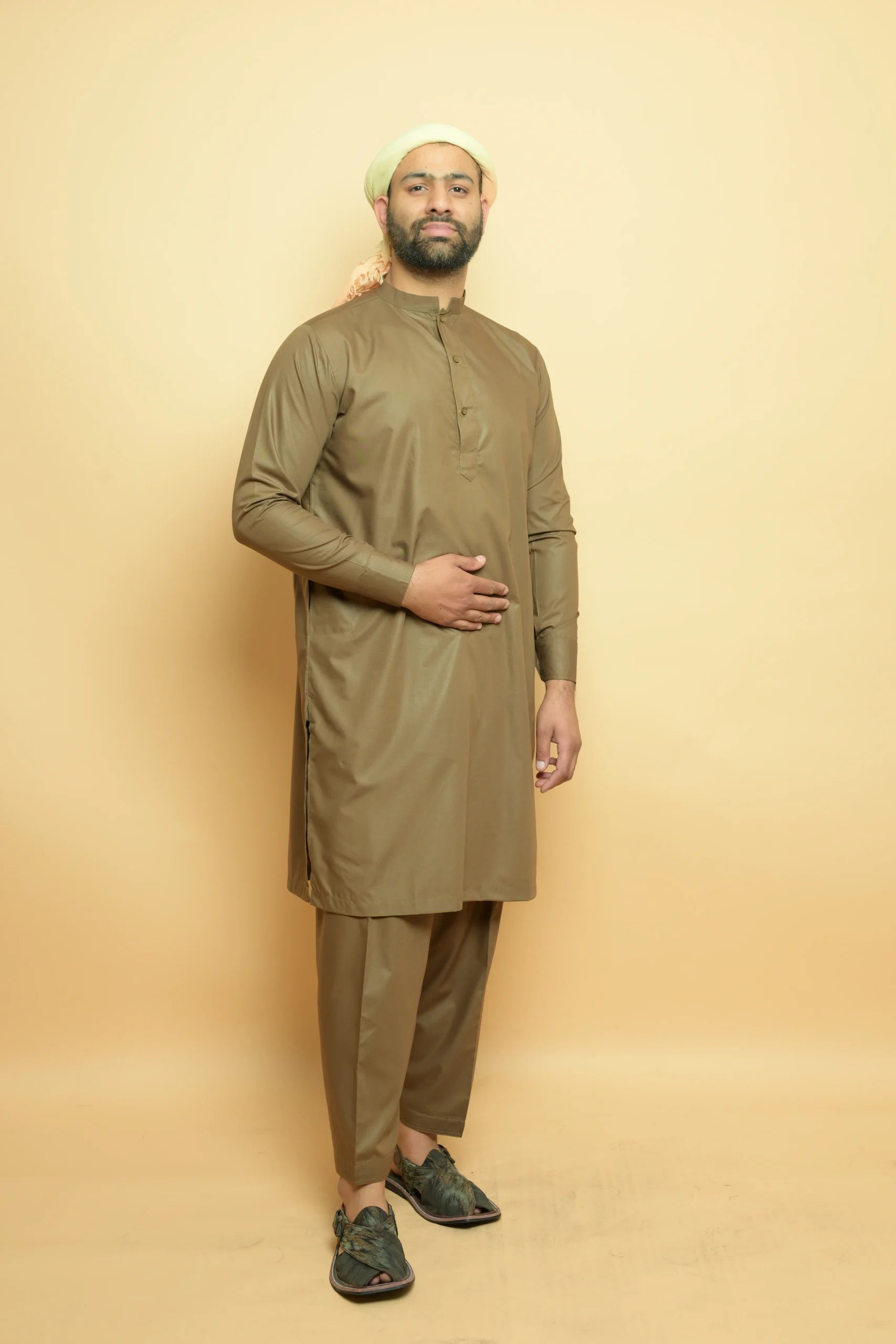 Light Brown Kameez Shalwar