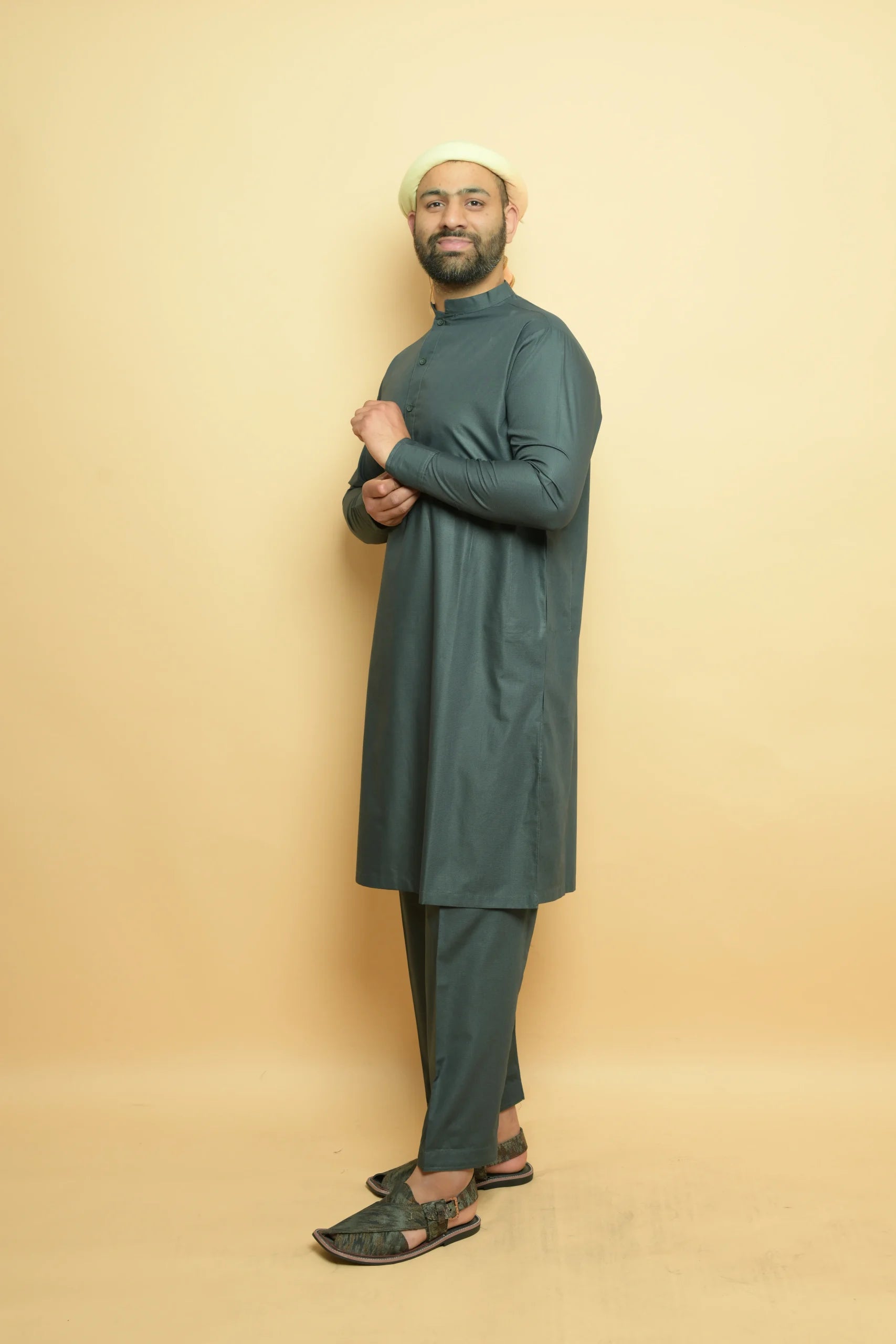 Pine Green Kameez Shalwar