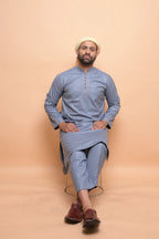 baraqah grey summer kurta pajama for men