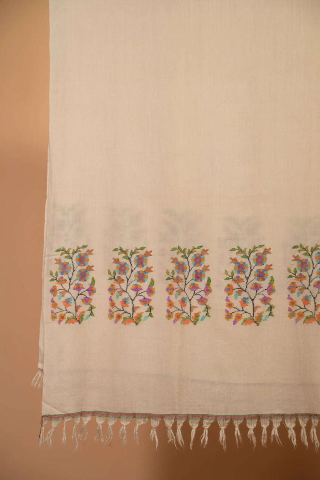 baraqah white pure pashmina female stole 