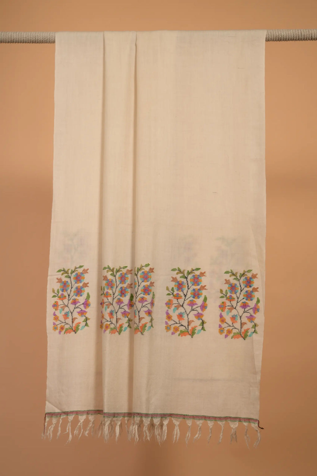 baraqah white pure pashmina female stole 