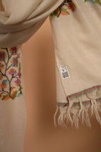 baraqah white pure pashmina female stole 