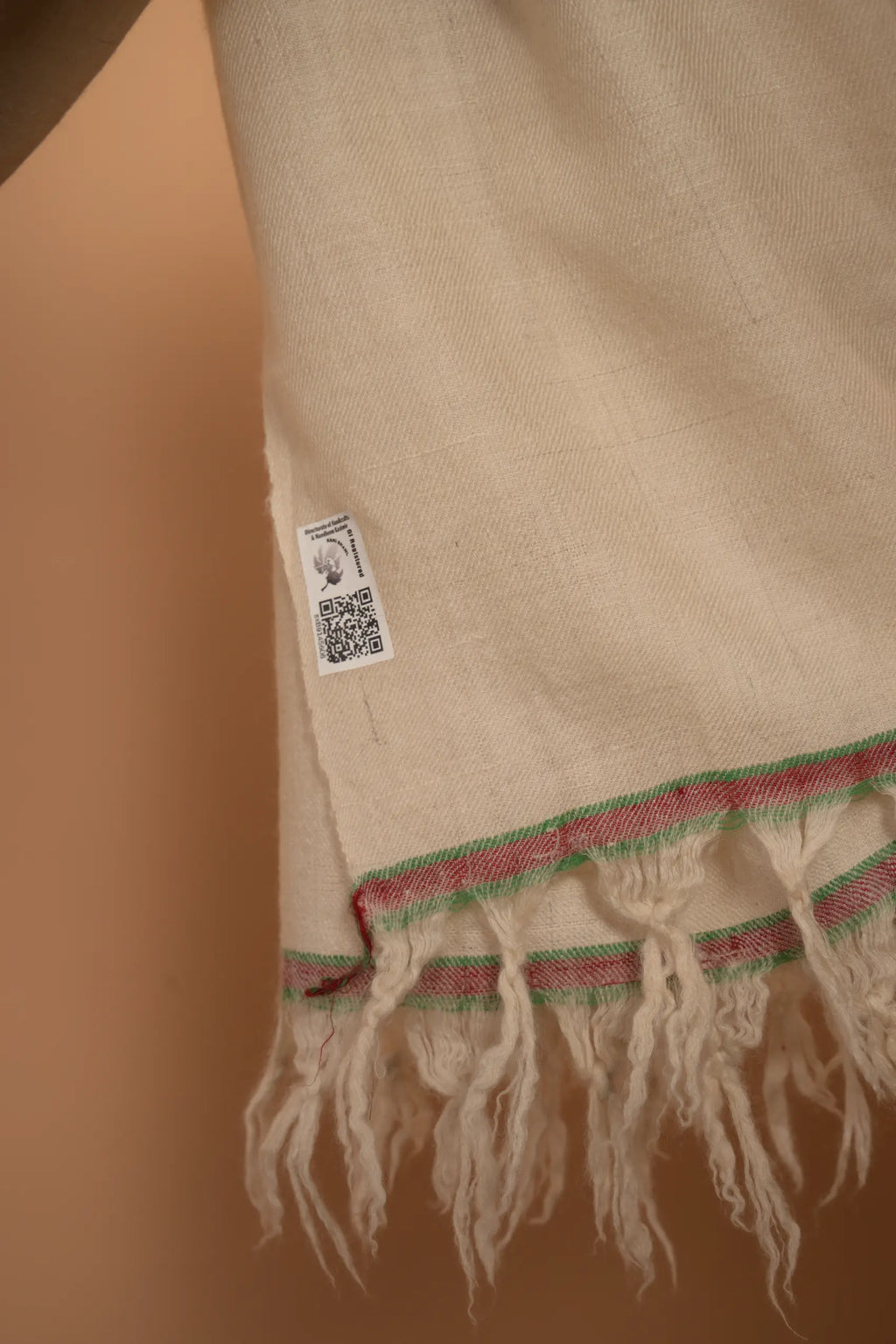 baraqah white pure pashmina female stole 