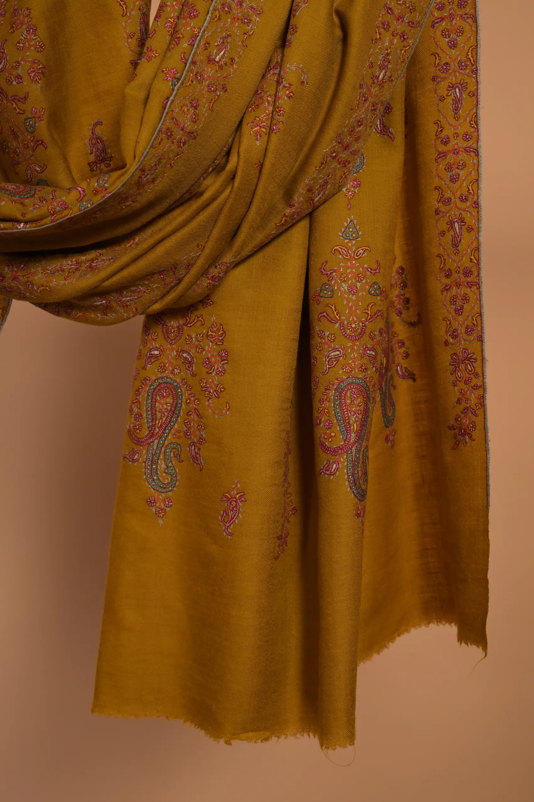 baraqah pure pashmina yellow color for female 