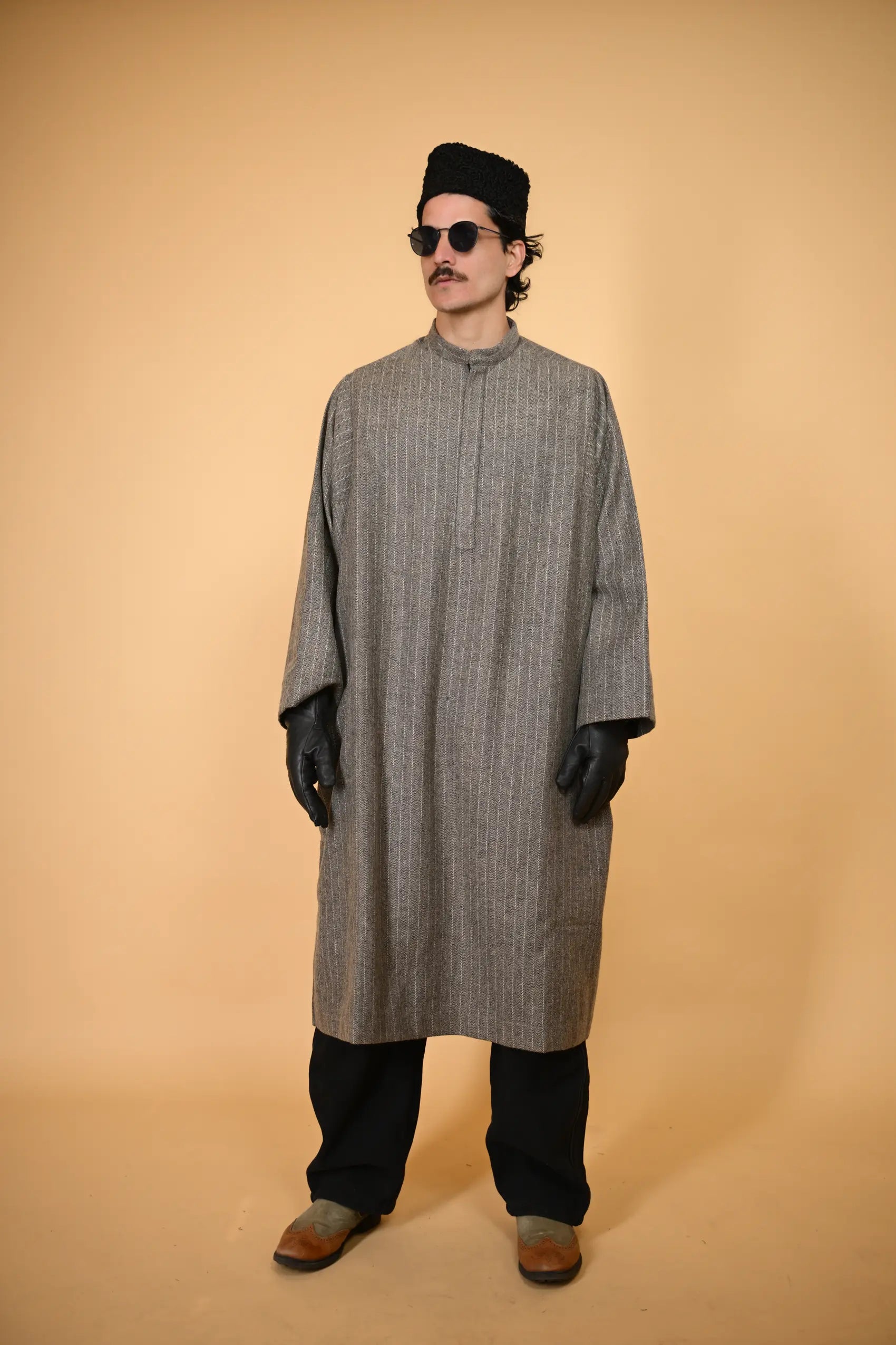 baraqah light green winter traditional pheran for men 