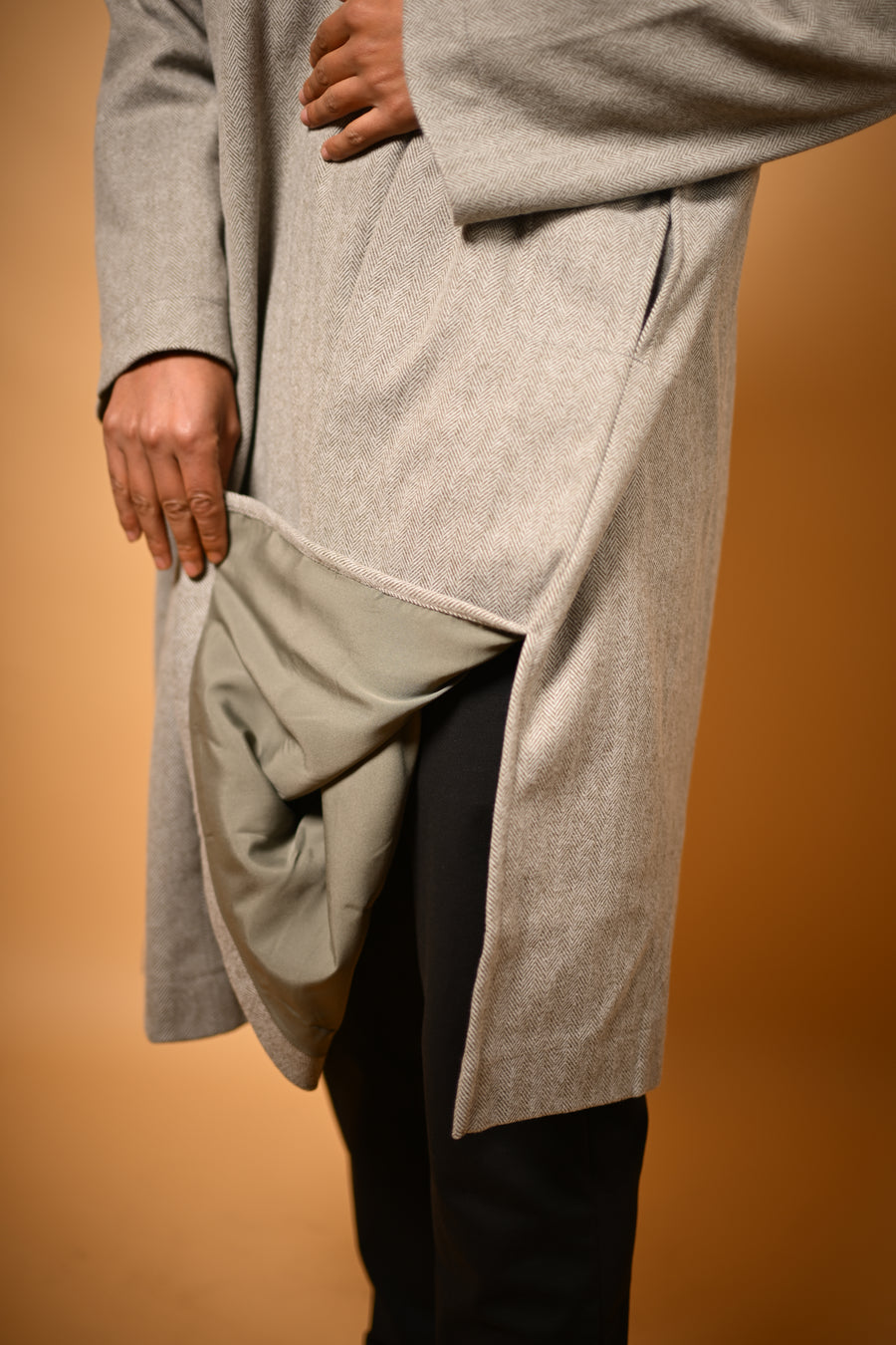 Light Olive Herringbone