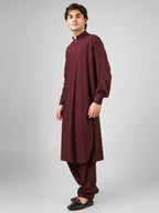 Rasheiq Maroon Kameez Shalwar