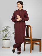 Rasheiq Maroon Kameez Shalwar