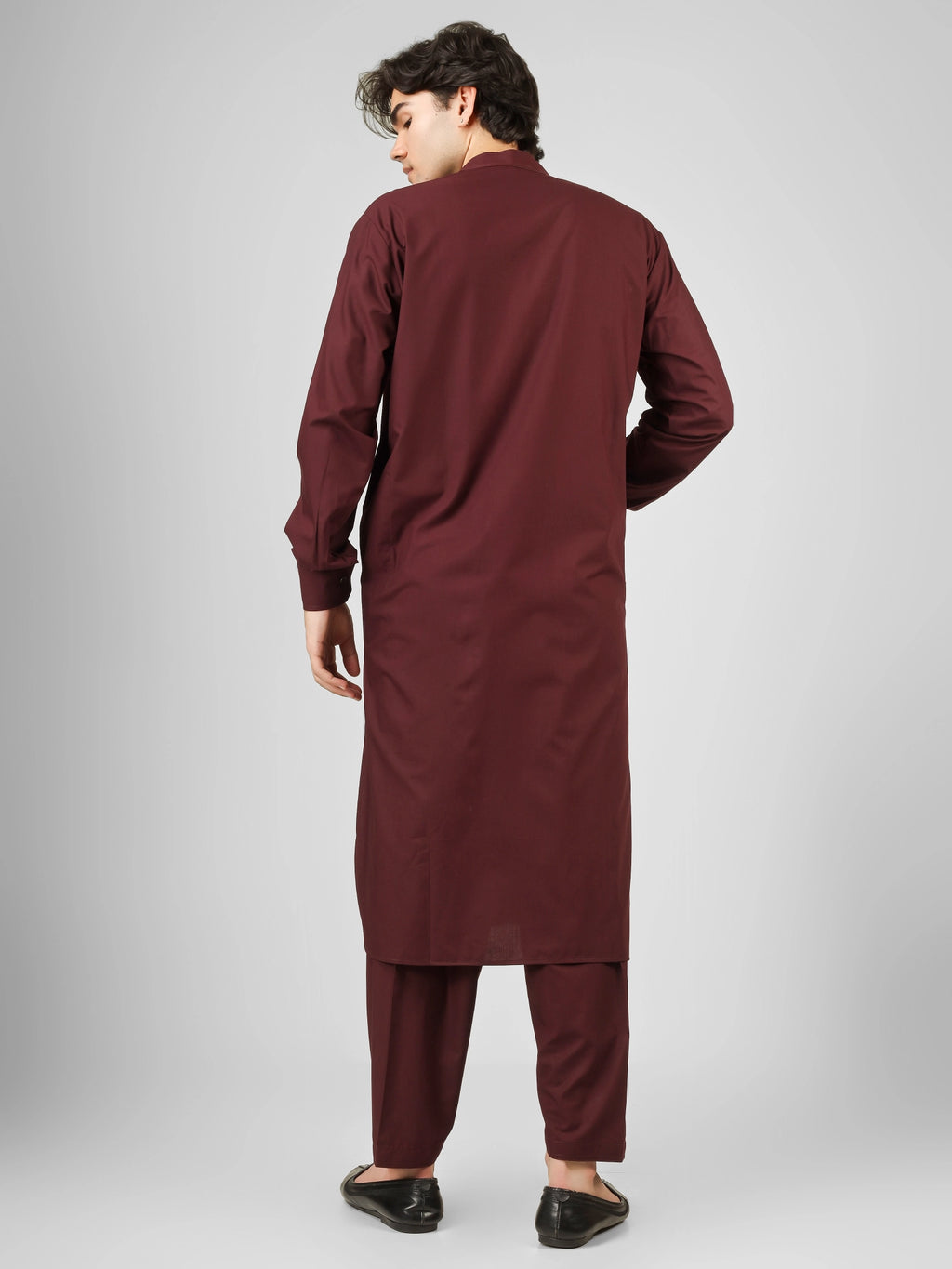 Rasheiq Maroon Kameez Shalwar