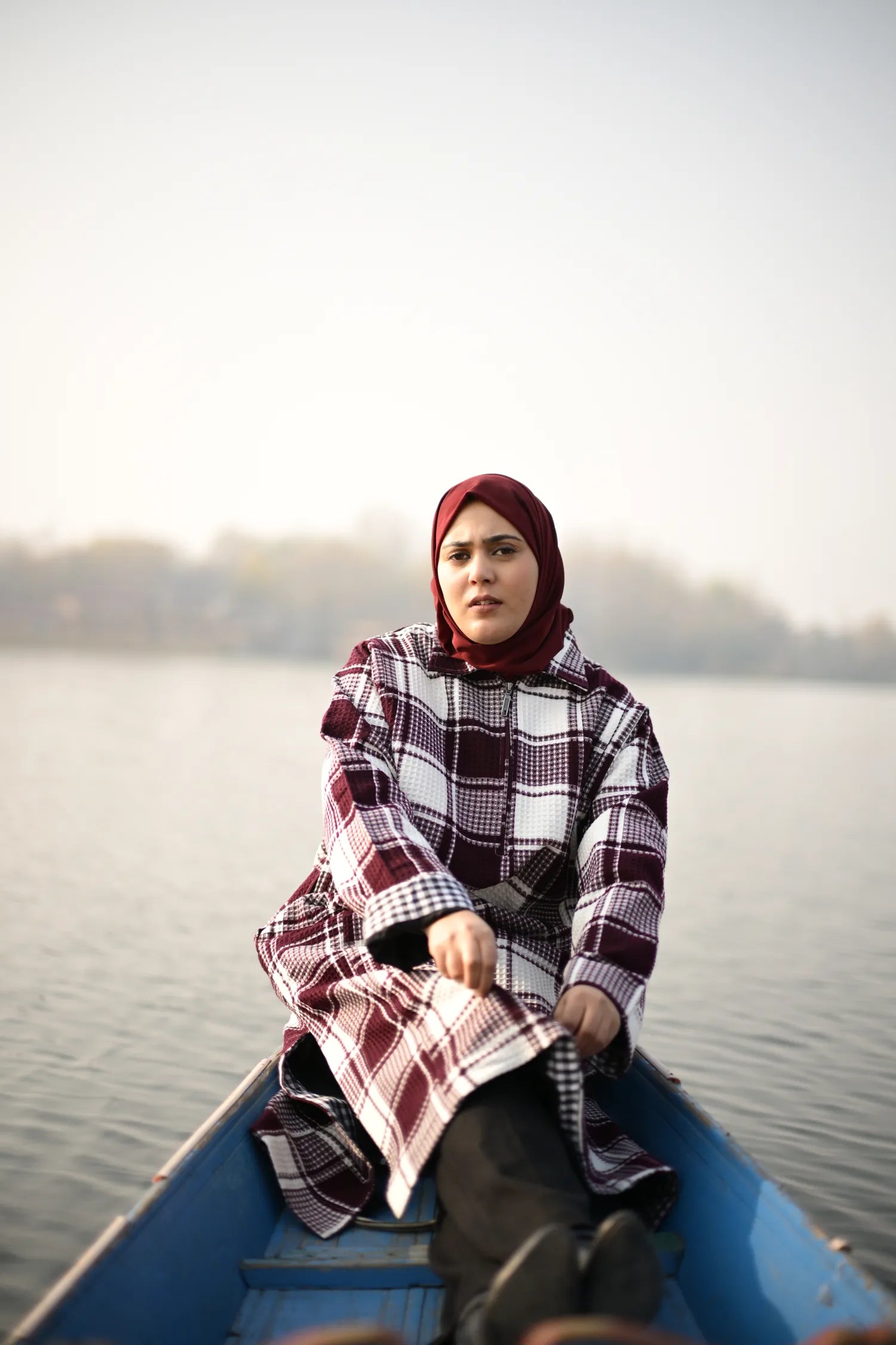 Maroon & White kashmiri Traditional Pheran