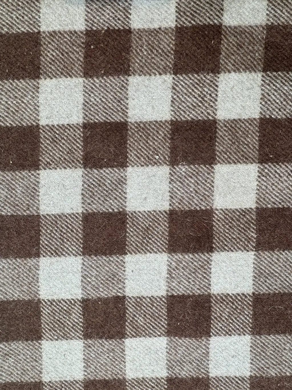 Brown Checkered Cashmere Merino Tweed