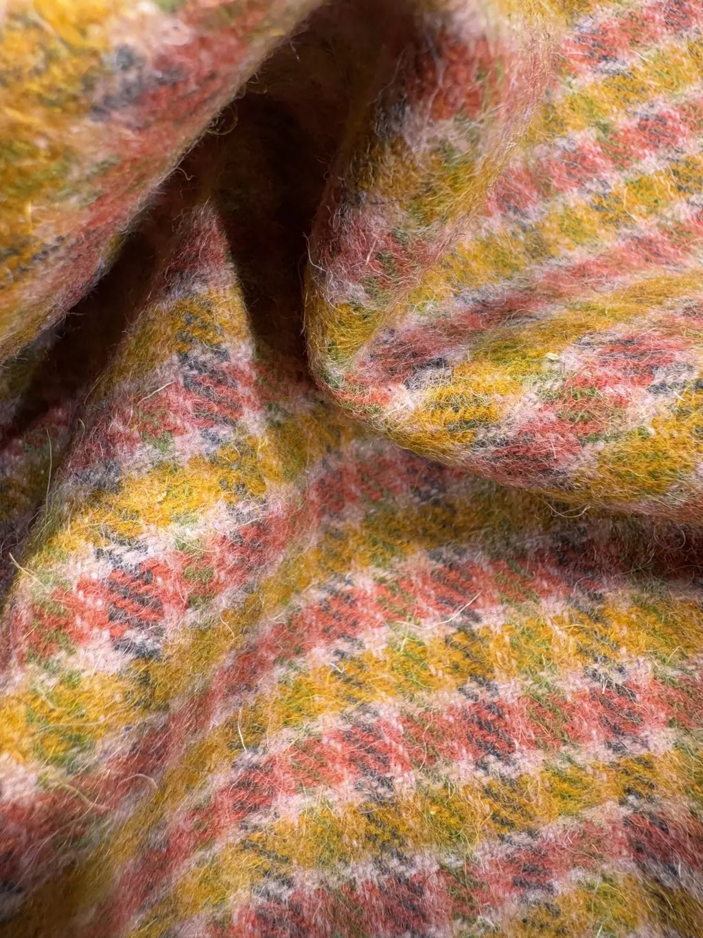 Sunset Plaid Cashmere Merino Tweed