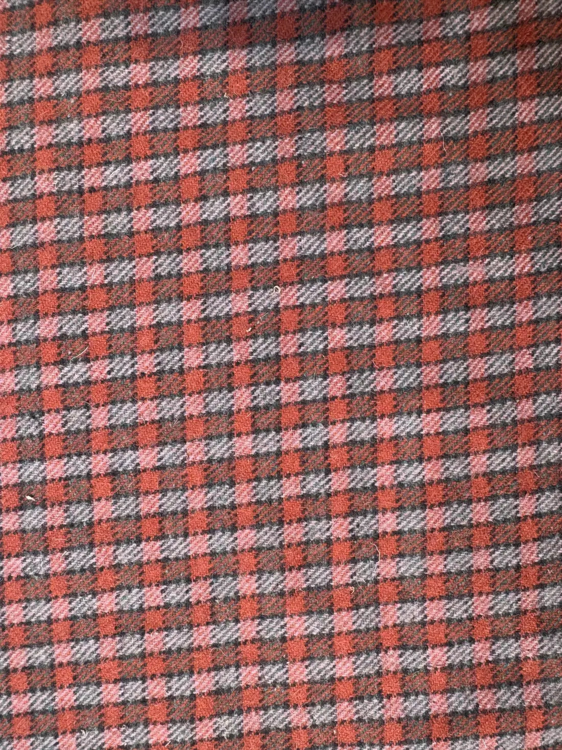 Crimson Mist Plaid Checkered Cashmere Merino Tweed