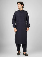 Rasheiq Navy Blue Kameez Shalwar