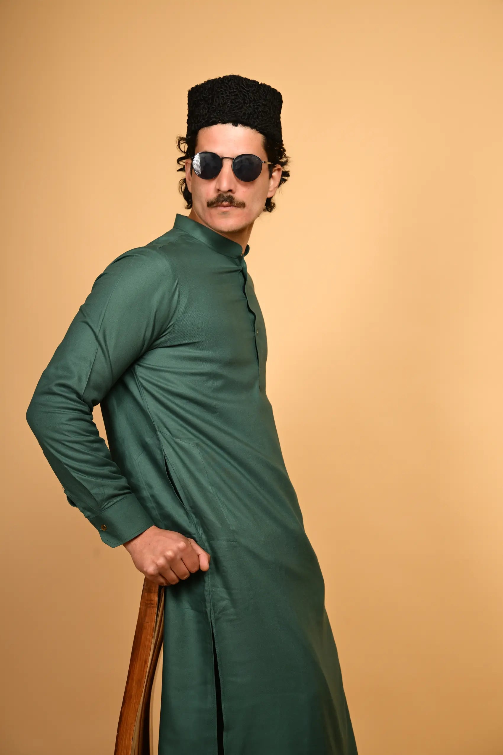 baraqah rakheem teal green kameez shalwaar for men 