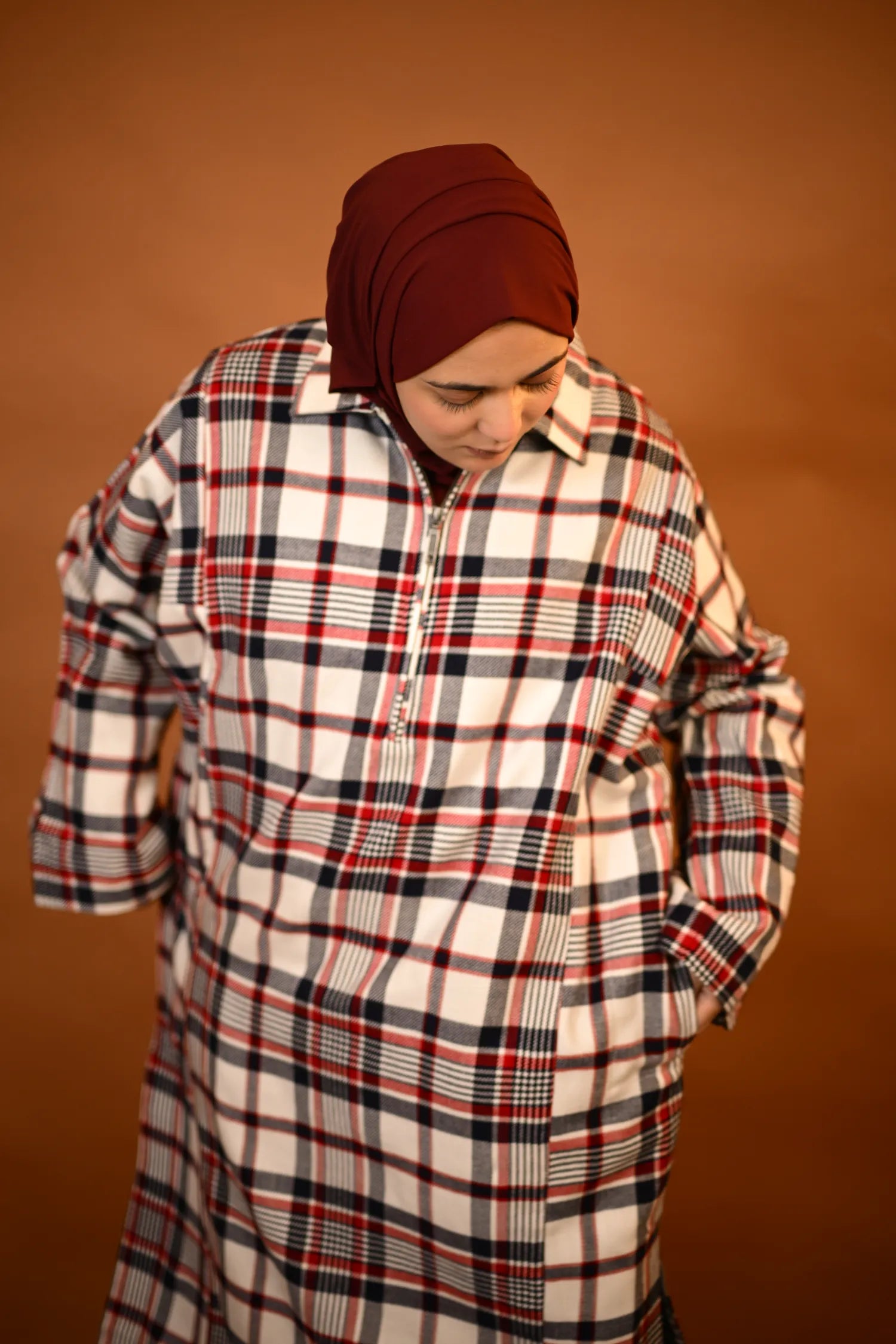 Red Checkered Traditional kashmiri  Pheran