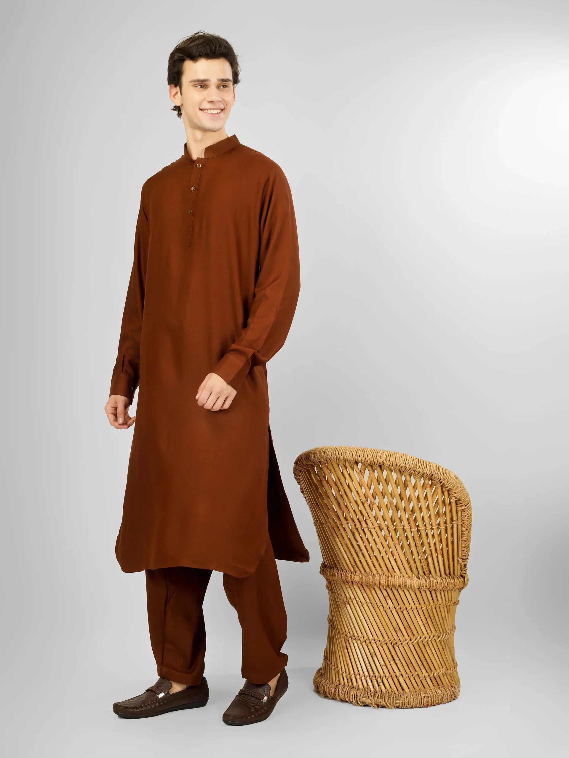 Rakheem Sienna Brown Kameez Shalwar