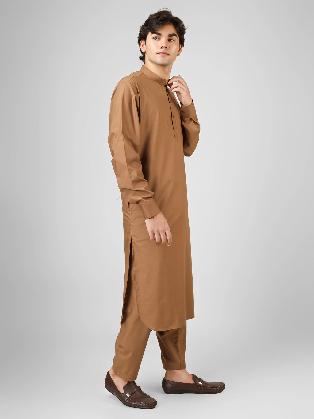 Rasheiq Savannah Brown Kameez Shalwar